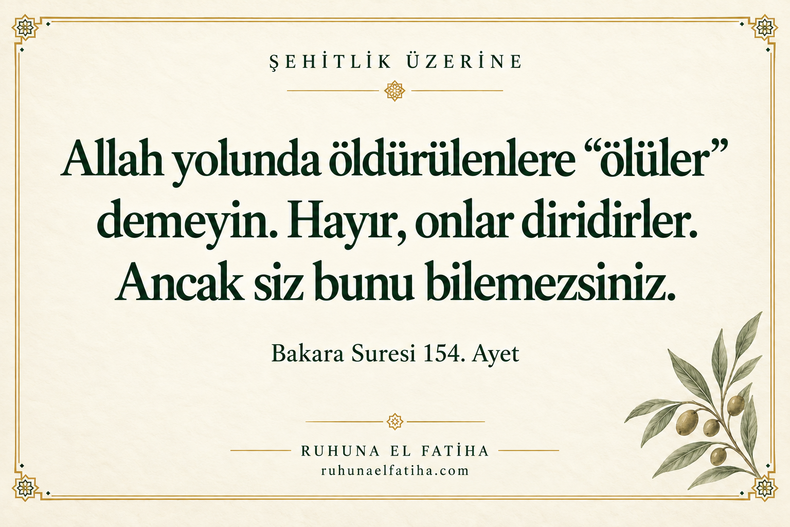 şehitlere ölüler demeyin