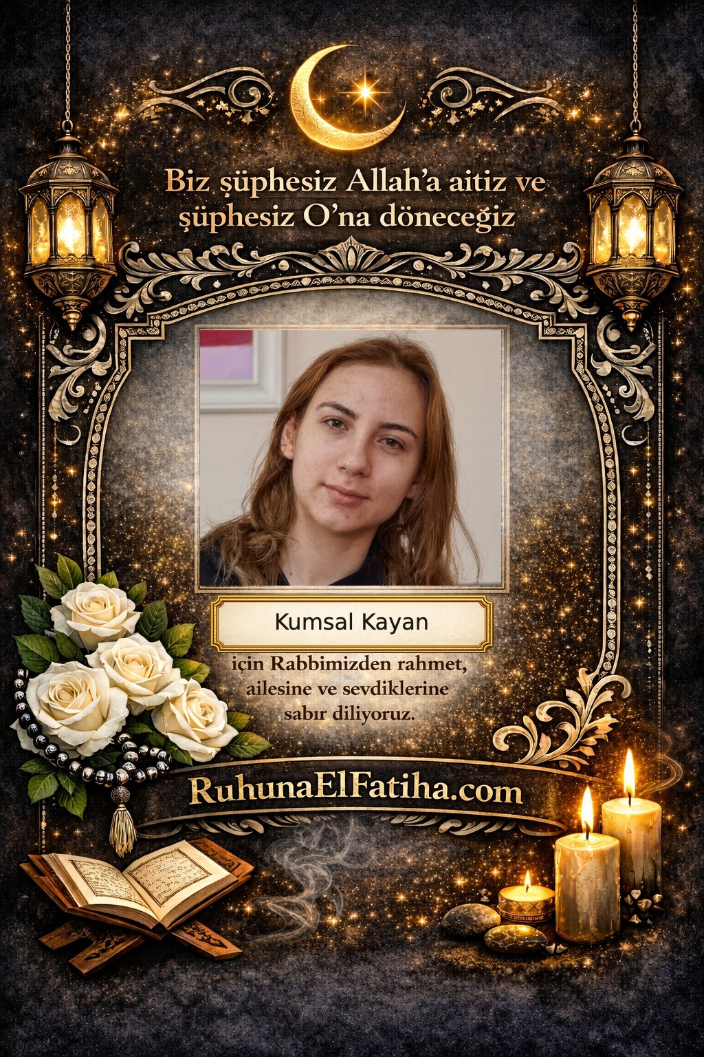 Kumsal Kayan için taziye kartı