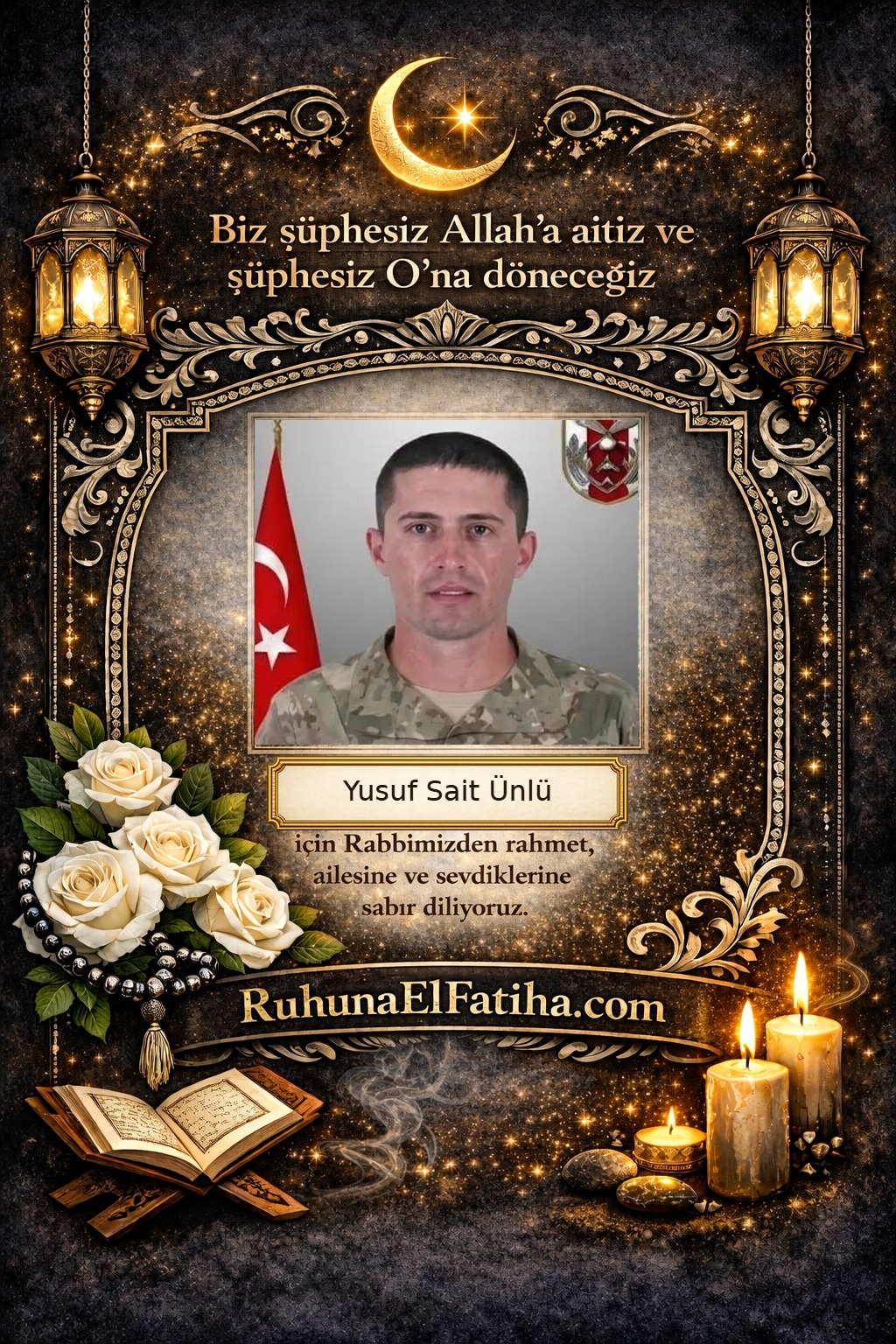 Yusuf Sait Ünlü için taziye kartı